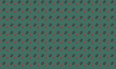 Farklı aksesuarlara sahip renkli arkaplan