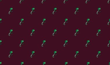 Farklı aksesuarlara sahip renkli arkaplan