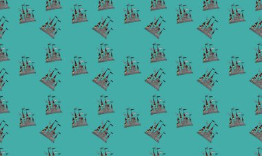 Farklı aksesuarlara sahip renkli arkaplan