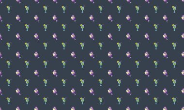 Farklı aksesuarlara sahip renkli arkaplan