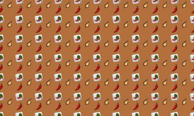 Farklı aksesuarlara sahip renkli arkaplan