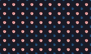 Farklı aksesuarlara sahip renkli arkaplan