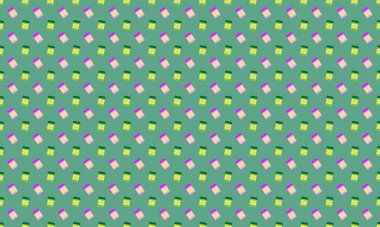 Farklı aksesuarlara sahip renkli arkaplan