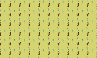 Farklı aksesuarlara sahip renkli arkaplan