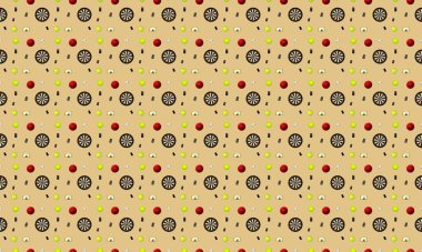 Farklı aksesuarlara sahip renkli arkaplan