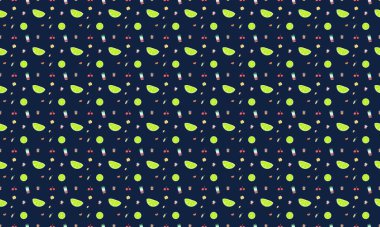 Farklı aksesuarlara sahip renkli arkaplan