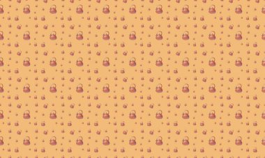 Farklı aksesuarlara sahip renkli arkaplan