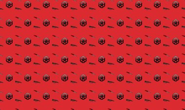 Farklı aksesuarlara sahip renkli arkaplan