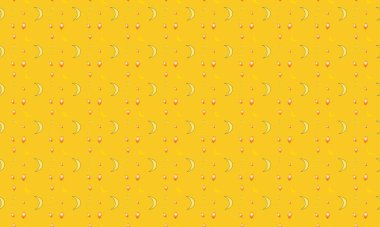 Farklı aksesuarlara sahip renkli arkaplan