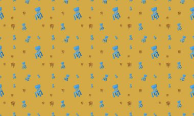 Farklı aksesuarlara sahip renkli arkaplan