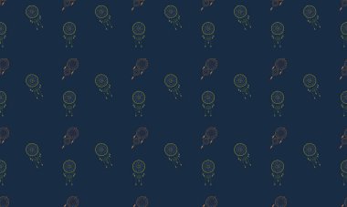 Farklı aksesuarlara sahip renkli arkaplan