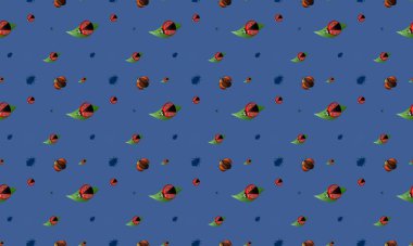 Farklı aksesuarlara sahip renkli arkaplan