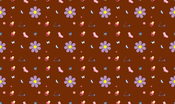 Colored background with different accessories