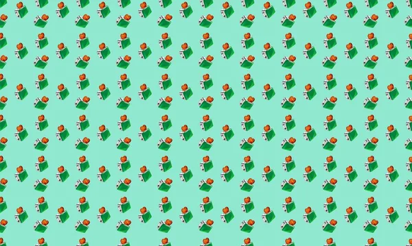 Farklı aksesuarlara sahip renkli arkaplan