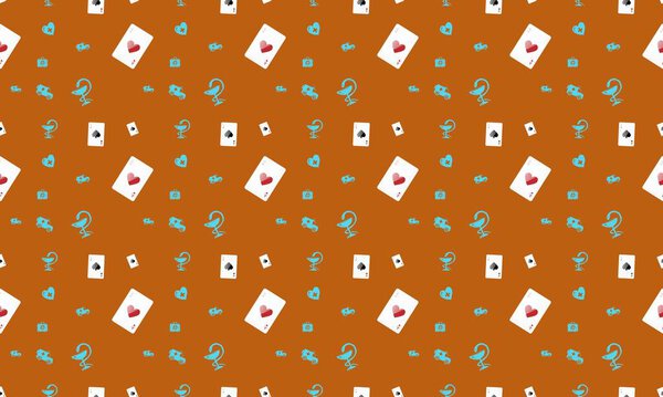 Colored background with different accessories