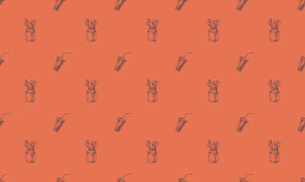 Colored background with different accessories