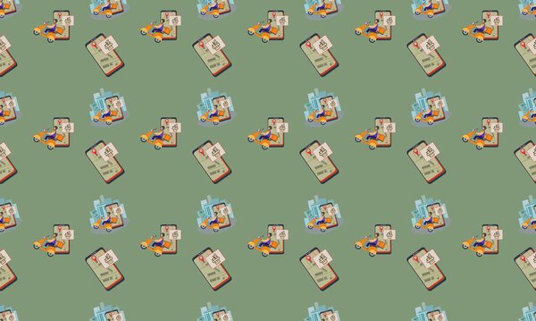 Colored background with different accessories