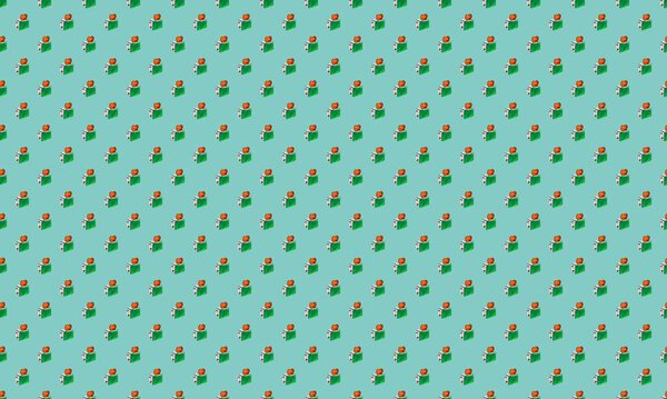 Colored background with different accessories