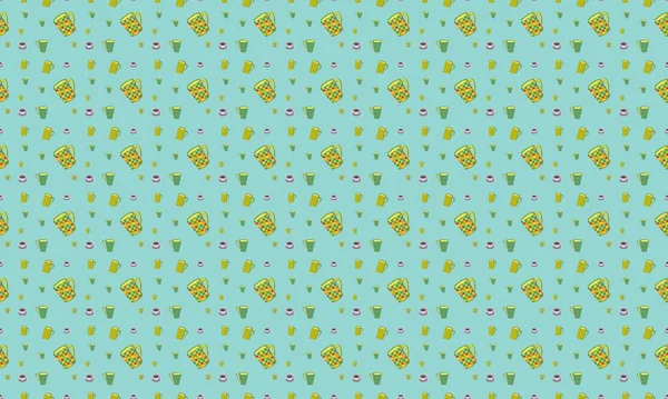 Farklı aksesuarlara sahip renkli arkaplan