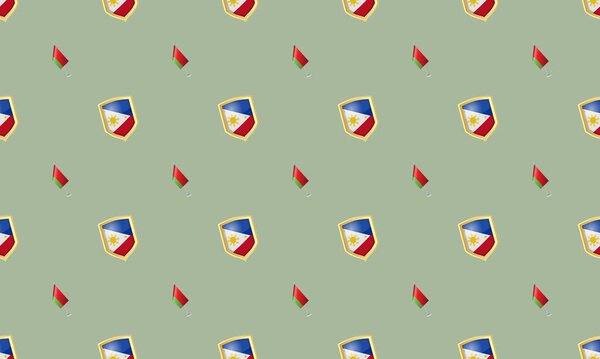 Цветной фон с различными аксессуарами