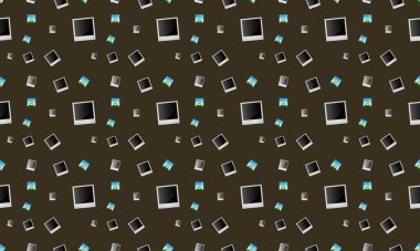 Farklı aksesuarlara sahip renkli arkaplan