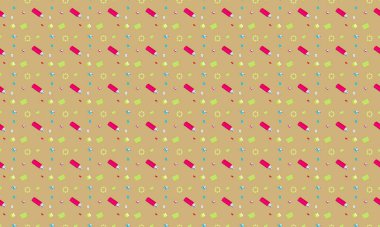 Farklı aksesuarlara sahip renkli arkaplan