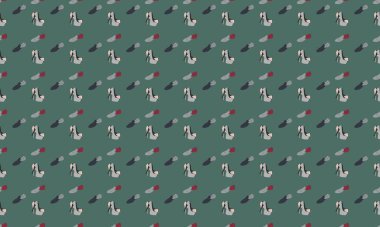 Farklı aksesuarlara sahip renkli arkaplan