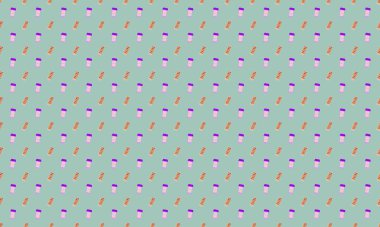 Farklı aksesuarlara sahip renkli arkaplan