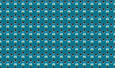 Farklı aksesuarlara sahip renkli arkaplan