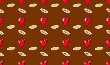 Farklı aksesuarlara sahip renkli arkaplan