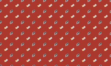 Farklı aksesuarlara sahip renkli arkaplan