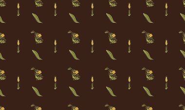 Farklı aksesuarlara sahip renkli arkaplan