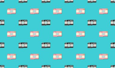 Farklı aksesuarlara sahip renkli arkaplan