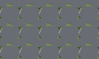 Farklı aksesuarlara sahip renkli arkaplan