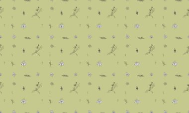 Farklı aksesuarlara sahip renkli arkaplan