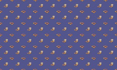 Farklı aksesuarlara sahip renkli arkaplan