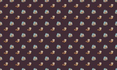 Farklı aksesuarlara sahip renkli arkaplan