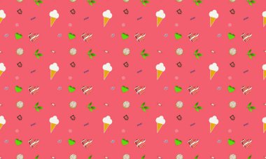 Farklı aksesuarlara sahip renkli arkaplan