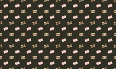 Farklı aksesuarlara sahip renkli arkaplan