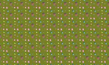 Farklı aksesuarlara sahip renkli arkaplan