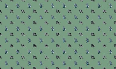 Farklı aksesuarlara sahip renkli arkaplan