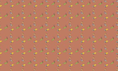 Farklı aksesuarlara sahip renkli arkaplan