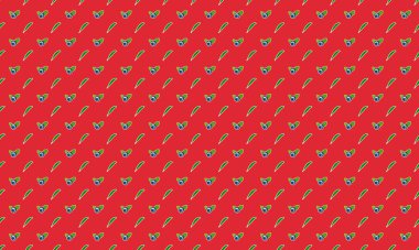 Farklı aksesuarlara sahip renkli arkaplan