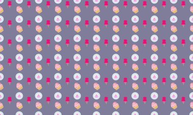 Farklı aksesuarlara sahip renkli arkaplan