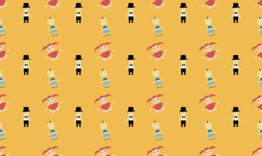 Farklı aksesuarlara sahip renkli arkaplan