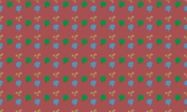 Farklı aksesuarlara sahip renkli arkaplan