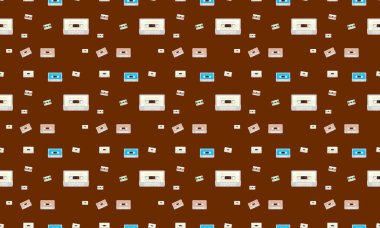 Farklı aksesuarlara sahip renkli arkaplan