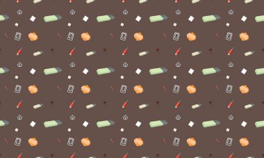 Farklı aksesuarlara sahip renkli arkaplan