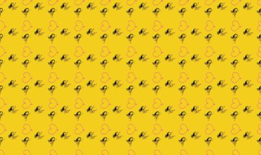 Farklı aksesuarlara sahip renkli arkaplan