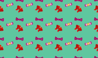 Farklı aksesuarlara sahip renkli arkaplan